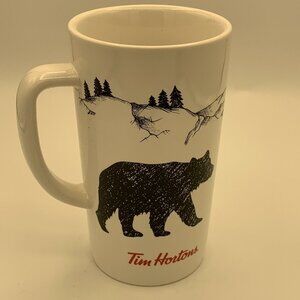 Tim Hortons Mug Tall 12oz Bear White Black 2018